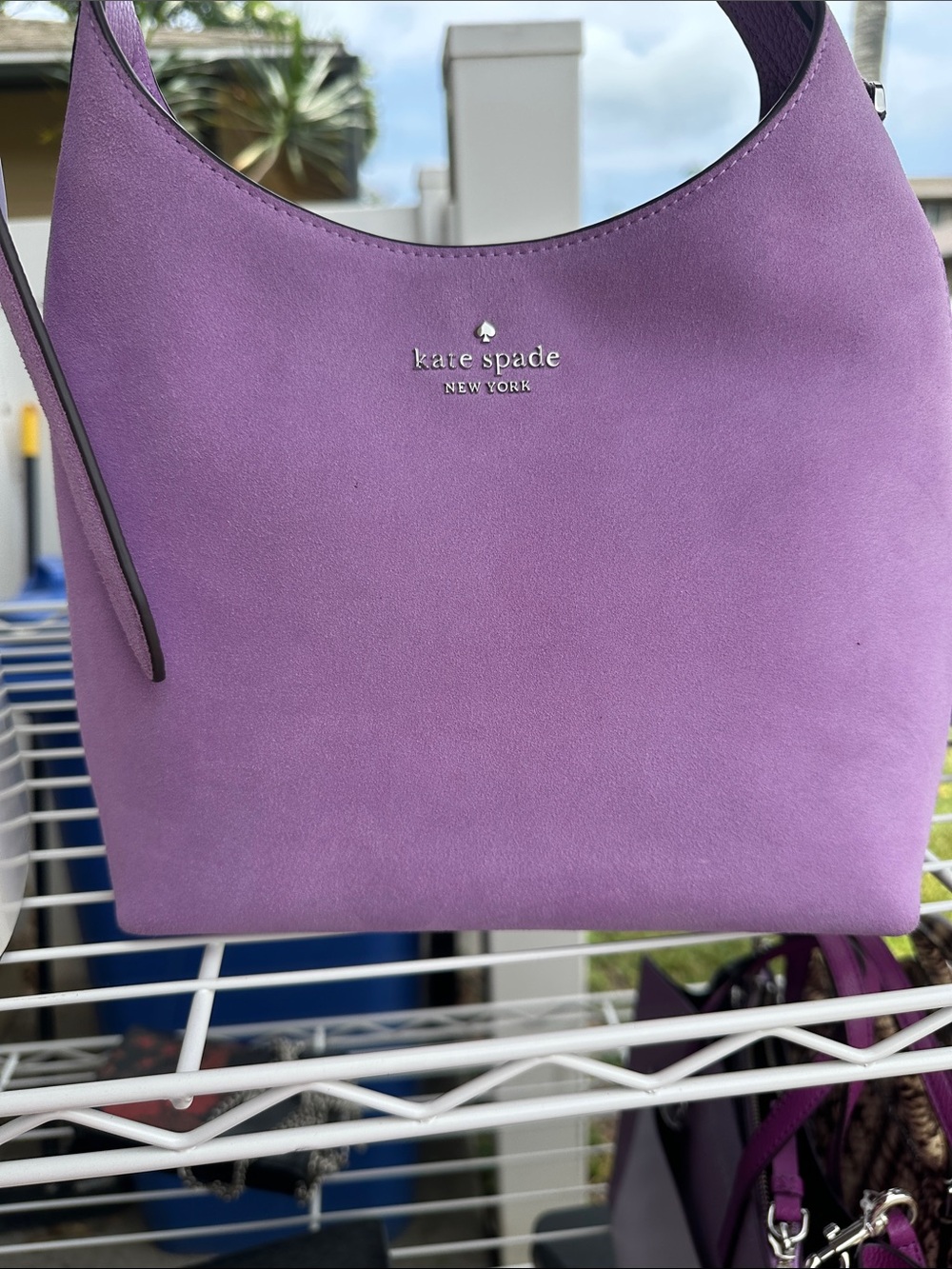 kate spade Lavender Suede Shoulder Bag